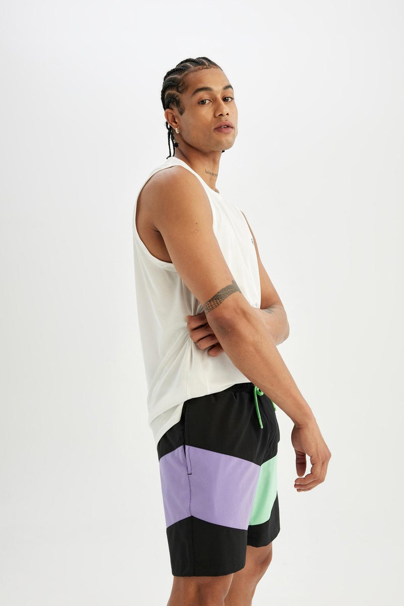 ديفاكتو شورت بحر قصير قصة عادية محكم أسود من DeFactoFit - Image 5